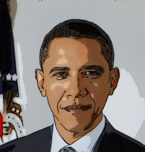 El coqueteo Obama (con la foto a efecto de dibujos animados)