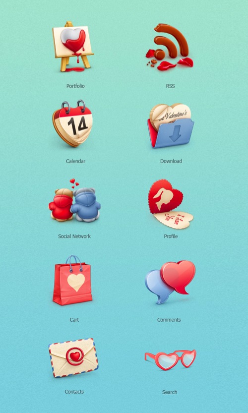 Colección de iconos o recursos gráficos para el día de San Valentin gratis 84
