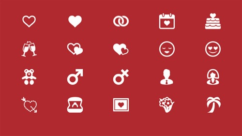 Colección de iconos o recursos gráficos para el día de San Valentin gratis 88