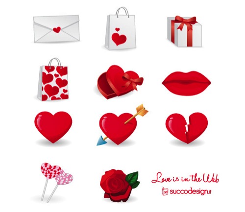 Colección de iconos o recursos gráficos para el día de San Valentin gratis 94