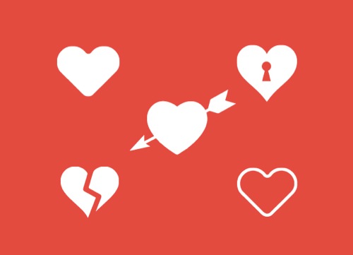 Colección de iconos o recursos gráficos para el día de San Valentin gratis 100