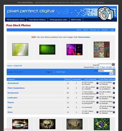 PixelPerfect - Free Stock Photos Section
