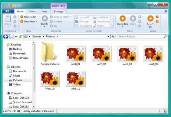 Ribbon en Windows 8