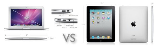 Comparación entre un iPad 16GB Wifi y un MacBook Air de 11 pulgadas 5