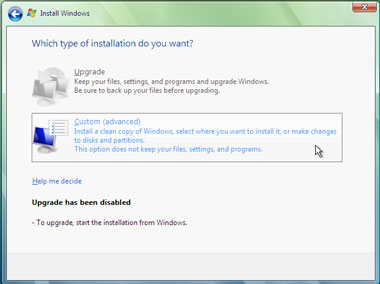 Truco Instalar Windows Vista Modo instalación
