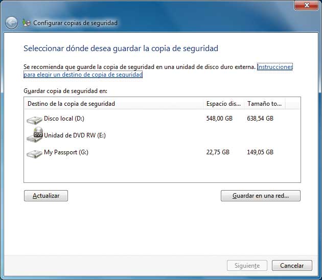 Cómo hacer Copias de seguridad en Windows 7, Paso a Paso 3