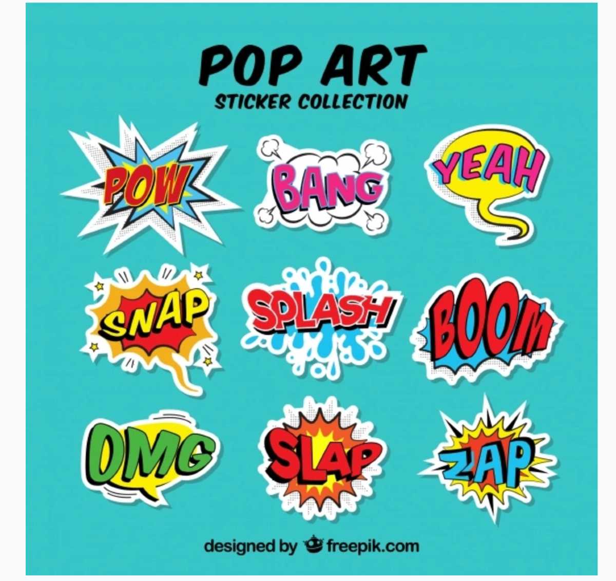 Descarga gratis este fabuloso pack de Onomatopeyas En Vectores 35