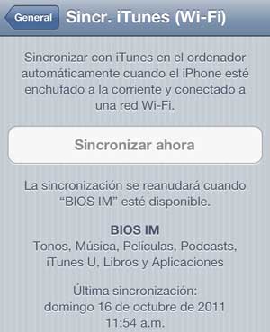 Sincronización del iTunes Wi-Fi: comodidad y libertad en iOS 5 7