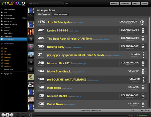 Un reproductor de música online que además de gratis, esta en español y es una buena alternativa a Spotify y Grooveshark 13