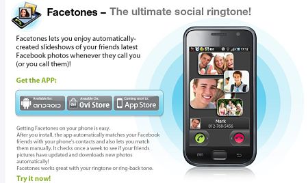Mira fotos de los amigos de Facebook mientras te llaman con: Facetones 1