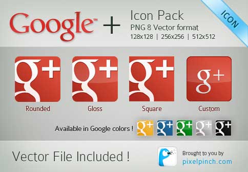 Set de iconos vectoriales gratuitos de Google plus 27