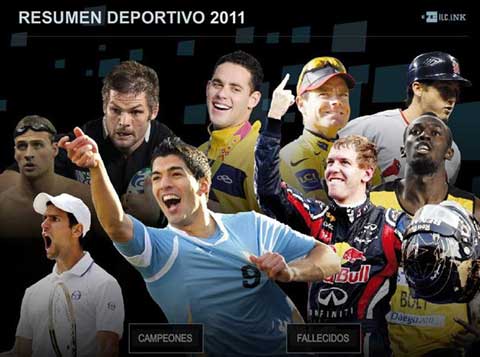 Una infografía animada de la agencia EFE que contiene fotografías de los deportistas más destacados y campeones del 2011 17