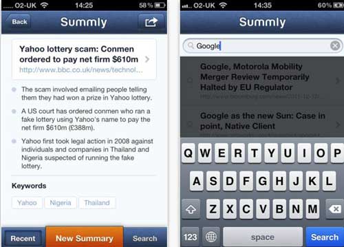 Una manera más sencilla de Buscar y navegar en la red desde el iPhone con: Summly 14