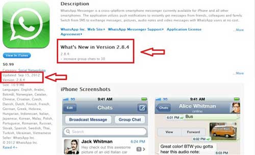 Whatsapp para iOS se actualiza e incrementa el chat de grupo a 30 personas 15