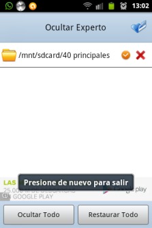 ocultar experto android market