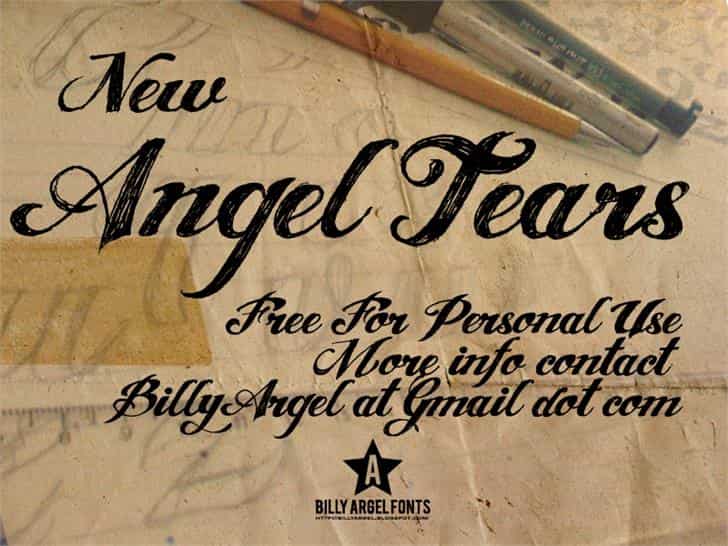 Angel tears font