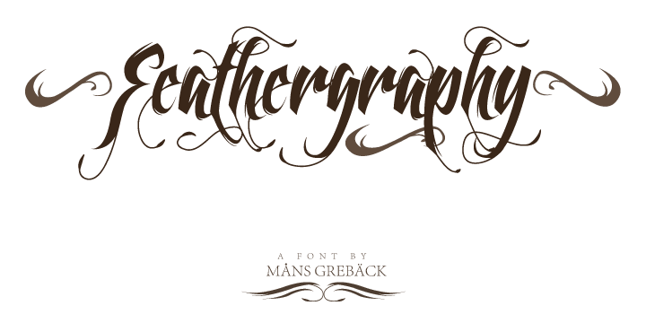 Feathergraphy decoration font