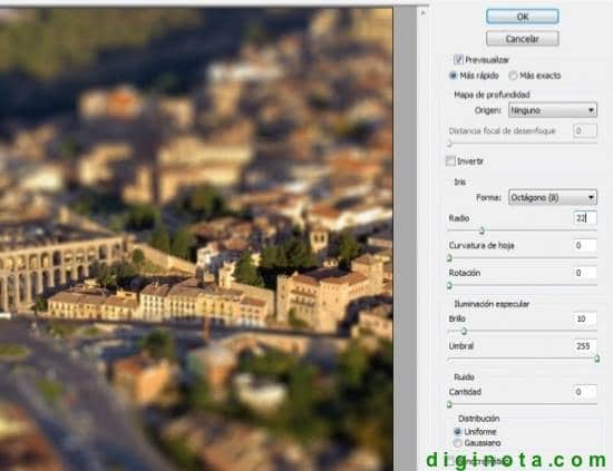 efecto de maqueta o Tilt-Shift