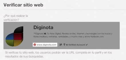 Verificar tu blog o web y mostrarla en tu perfil Pinterest 31