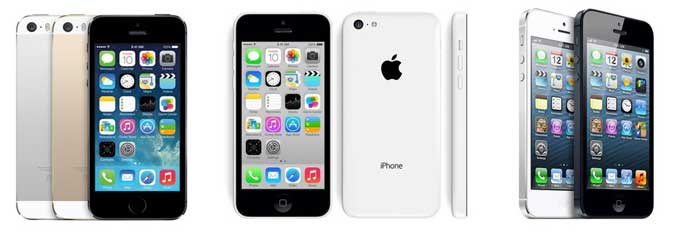 Apple iPhone 5S y 5C vs Apple iPhone 5 tabla comparativa