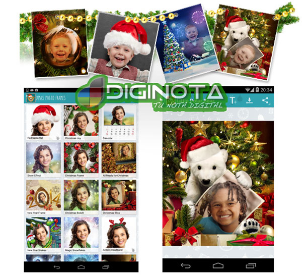 Hacer marcos de fotos y efectos de navidad con Android fácil y gratis