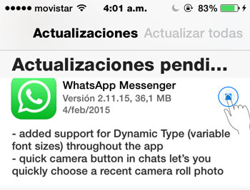 actualiza whasapp para llamadas de voz