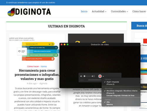 Grabar la pantalla en video de un iPhone o ipad.