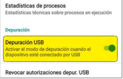 depurar usb