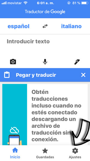 usar el traductor de google sin conexión
