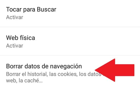 como borrar historial  google en android