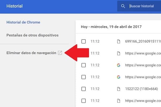 borra lo visto hoy en google