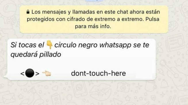 el botón negro de whatsApp no tocar que te bloquea el móvil 