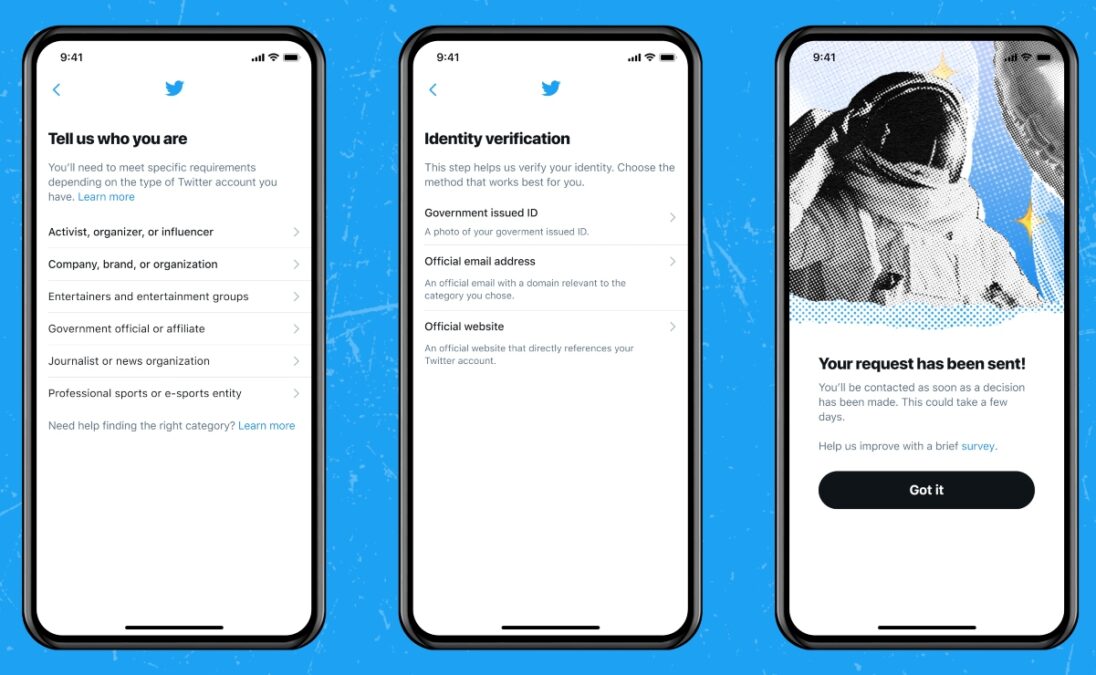 Relanzamiento para obtener la marca de verificación de Twitter. 1 verificación Twitter 2021