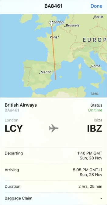 ver vuelos en tiempo real con un iPhone