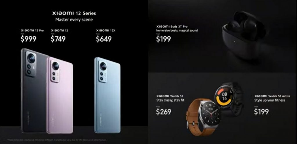 Xiaomi 12 series precios